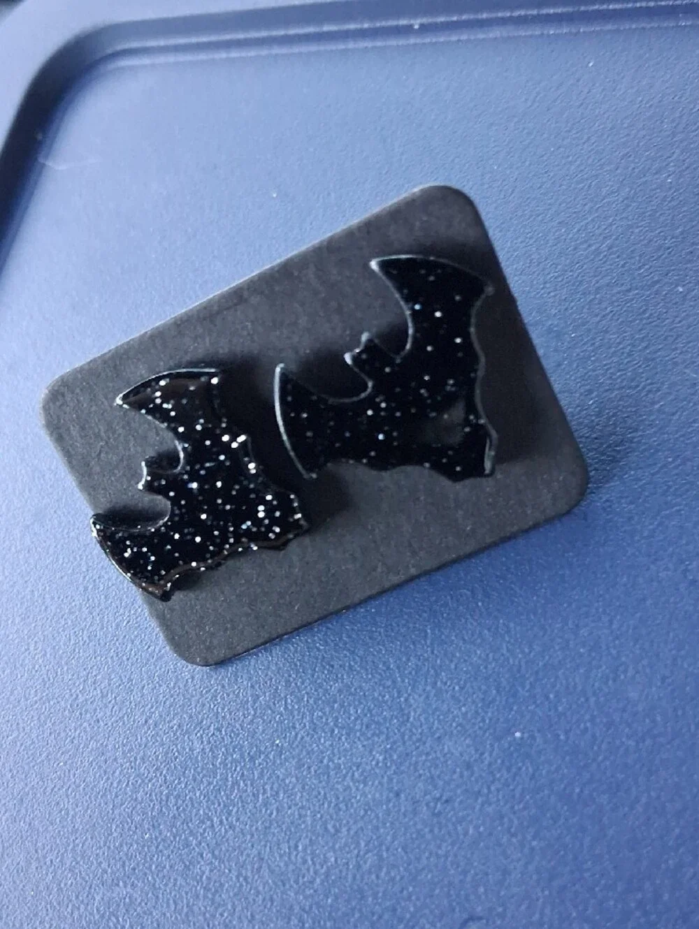 $8 Each Or Bundle 5/$20 Sparkling Black Bat Stud Earrings